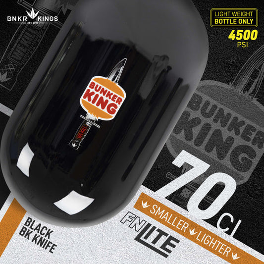 Bunkerkings FN Lite Air Bottle Only - 70ci 4500psi - Black BK Knife - Bouteille d'air comprimé 1,15L