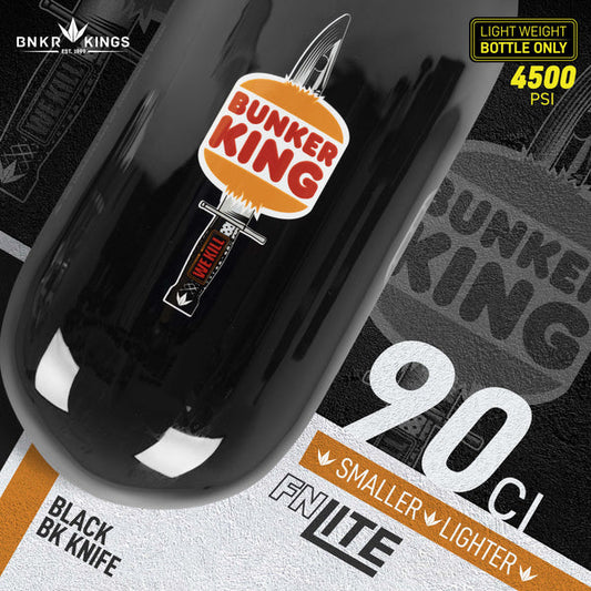 Bunkerkings FN Lite Air Bottle Only - 90ci 4500psi - Black BK Knife - Bouteille d'air comprimé 1,47L