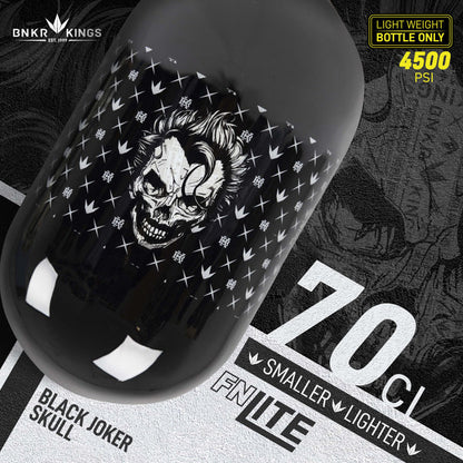 Bunkerkings FN Lite Air Bottle Only - 70ci 4500psi - Black Joker Skull - Bouteille d'air comprimé 1,15L