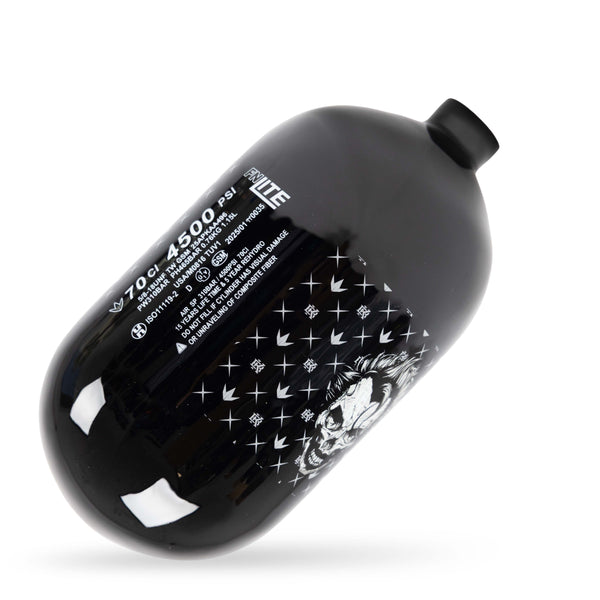 Bunkerkings FN Lite Air Bottle Only - 70ci 4500psi - Black Joker Skull - Bouteille d'air comprimé 1,15L