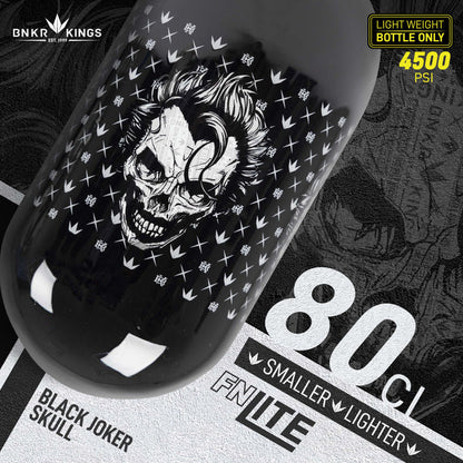 Bunkerkings FN Lite Air Bottle Only - 80ci 4500psi - Black Joker Skull - Bouteille d'air comprimé 1,3L