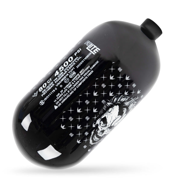 Bunkerkings FN Lite Air Bottle Only - 80ci 4500psi - Black Joker Skull - Bouteille d'air comprimé 1,3L