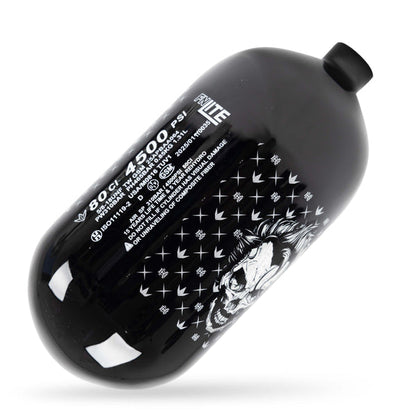 Bunkerkings FN Lite Air Bottle Only - 80ci 4500psi - Black Joker Skull - Bouteille d'air comprimé 1,3L