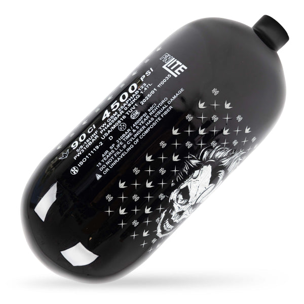 Bunkerkings FN Lite Air Bottle Only - 90ci 4500psi - Black Joker Skull - Bouteille d'air comprimé 1,47L